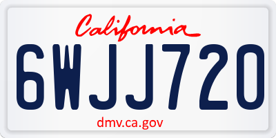 CA license plate 6WJJ720