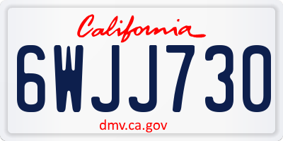 CA license plate 6WJJ730
