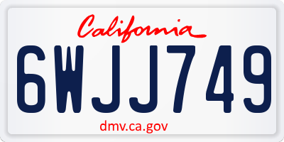 CA license plate 6WJJ749