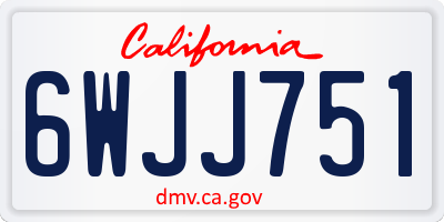 CA license plate 6WJJ751