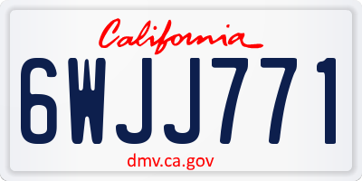 CA license plate 6WJJ771