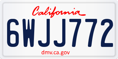 CA license plate 6WJJ772