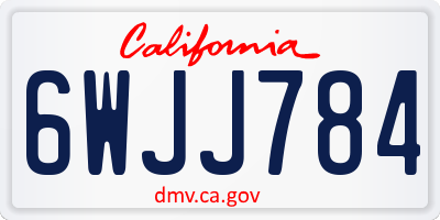 CA license plate 6WJJ784