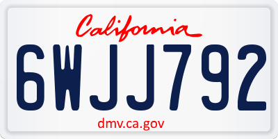 CA license plate 6WJJ792