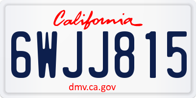 CA license plate 6WJJ815