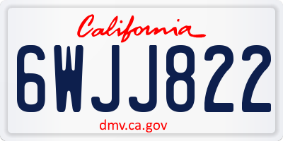 CA license plate 6WJJ822