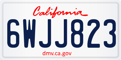 CA license plate 6WJJ823