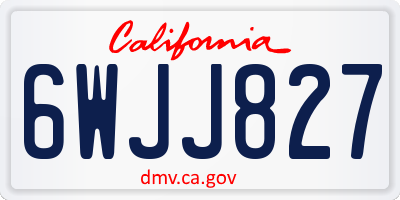 CA license plate 6WJJ827