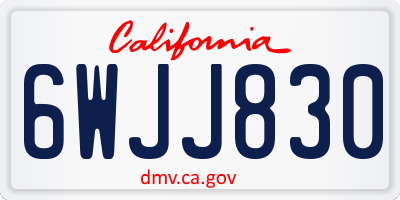 CA license plate 6WJJ830