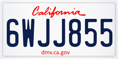 CA license plate 6WJJ855