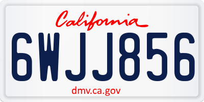 CA license plate 6WJJ856