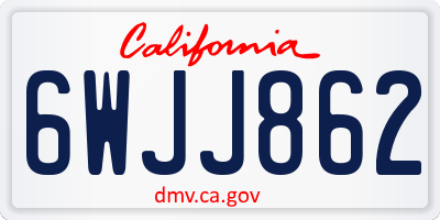 CA license plate 6WJJ862