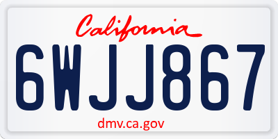 CA license plate 6WJJ867
