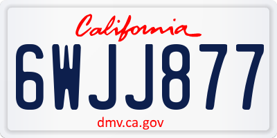 CA license plate 6WJJ877