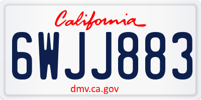 CA license plate 6WJJ883