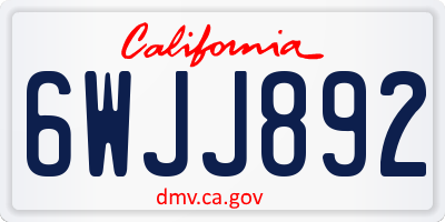 CA license plate 6WJJ892