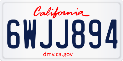 CA license plate 6WJJ894