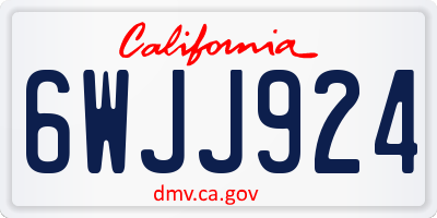CA license plate 6WJJ924