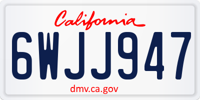 CA license plate 6WJJ947