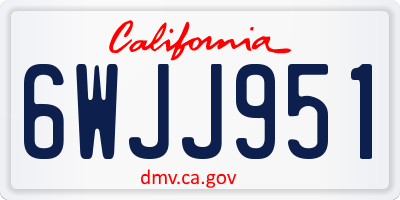 CA license plate 6WJJ951