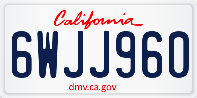 CA license plate 6WJJ960