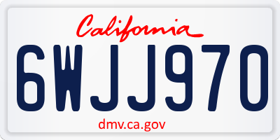 CA license plate 6WJJ970