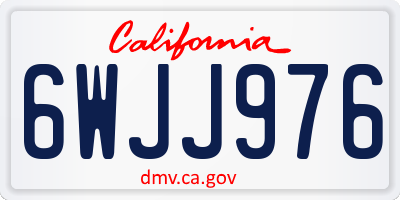 CA license plate 6WJJ976