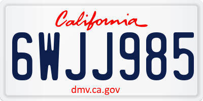 CA license plate 6WJJ985
