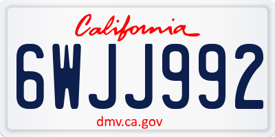CA license plate 6WJJ992