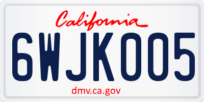 CA license plate 6WJK005