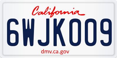 CA license plate 6WJK009
