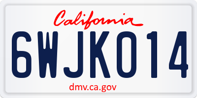 CA license plate 6WJK014