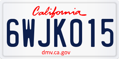 CA license plate 6WJK015