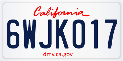 CA license plate 6WJK017