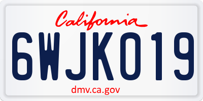 CA license plate 6WJK019