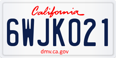 CA license plate 6WJK021