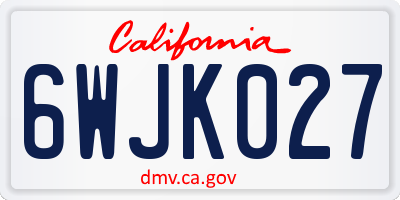 CA license plate 6WJK027