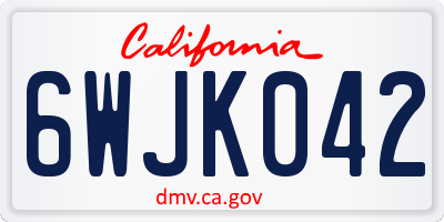 CA license plate 6WJK042