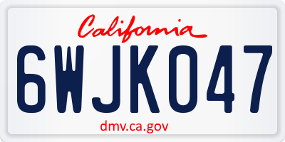 CA license plate 6WJK047