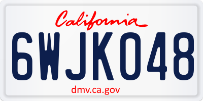 CA license plate 6WJK048