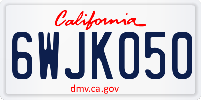 CA license plate 6WJK050
