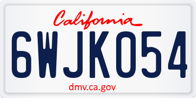 CA license plate 6WJK054