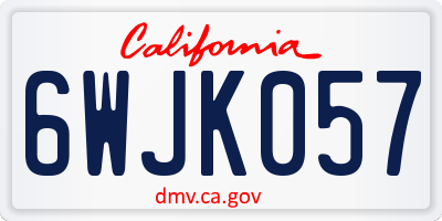 CA license plate 6WJK057