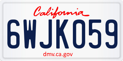 CA license plate 6WJK059