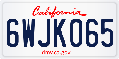 CA license plate 6WJK065