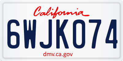 CA license plate 6WJK074