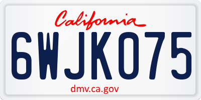 CA license plate 6WJK075