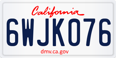 CA license plate 6WJK076