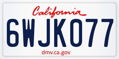 CA license plate 6WJK077