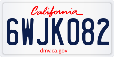 CA license plate 6WJK082